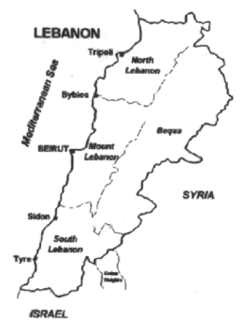 Map of Lebanon